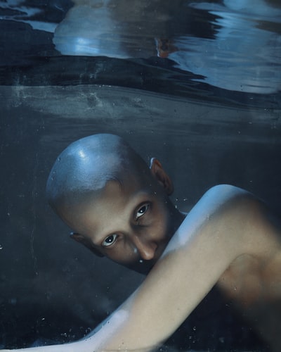 The water blue eyes of woman
